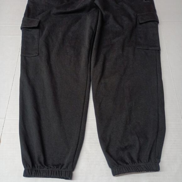 Reebok Women's Fleece Cargo Sweatpants Size 3XL Black Tapered Pull On - Picture 3 of 9
